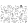 Cats and dogs placemat design chats et chiens napperon a colorier