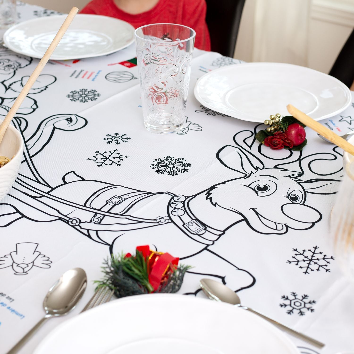 Christmas - Multilingual Coloring Tablecloth - NEW DESIGN
