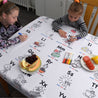 Alphabet tablecloth design nappe a colorier bimoo 45x45in