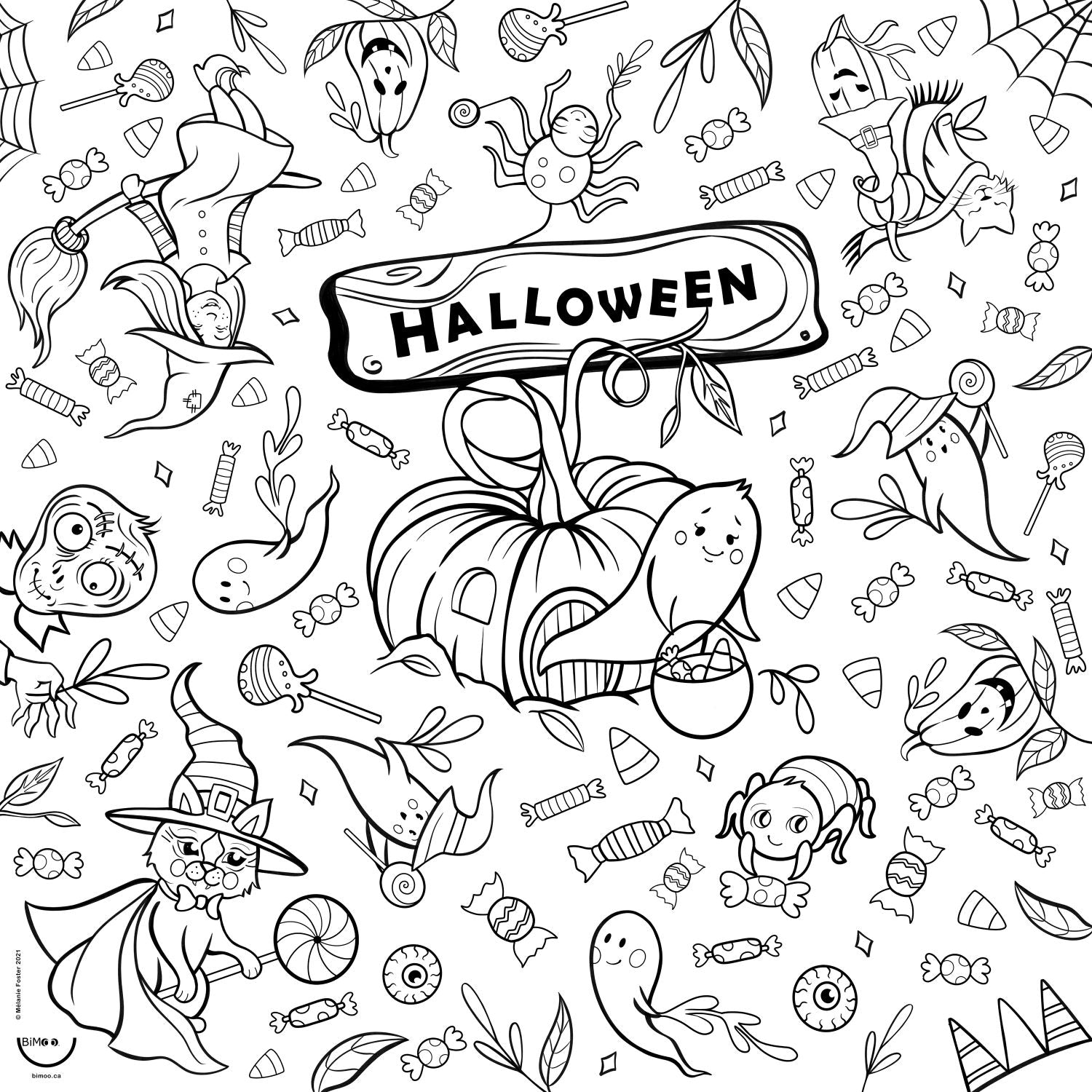Halloween - Nappe à colorier