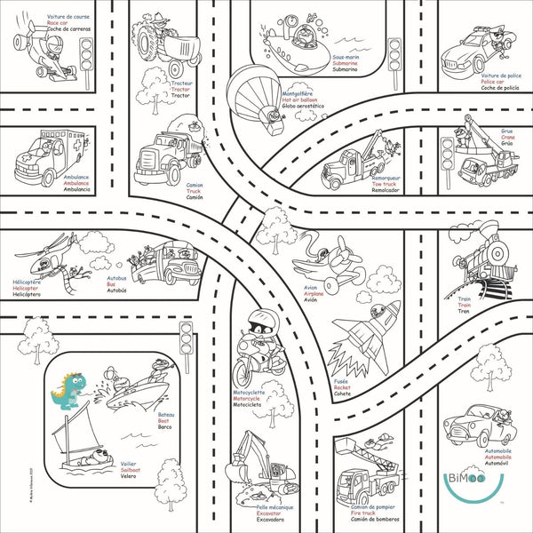 road map coloring page